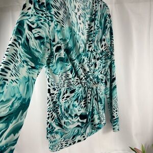Jennifer Lopez, teal leopard print-ish size large